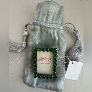 💚🩶MARCEL SCHURMAN Mini Rhinestone Picture Frame & Bag NWT